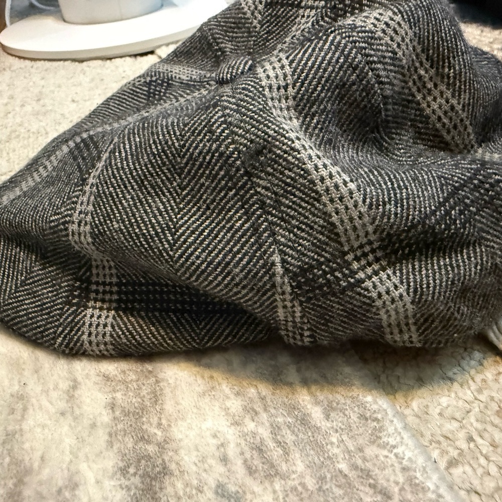 Classic Gray Herringbone Flat Cap - image 2